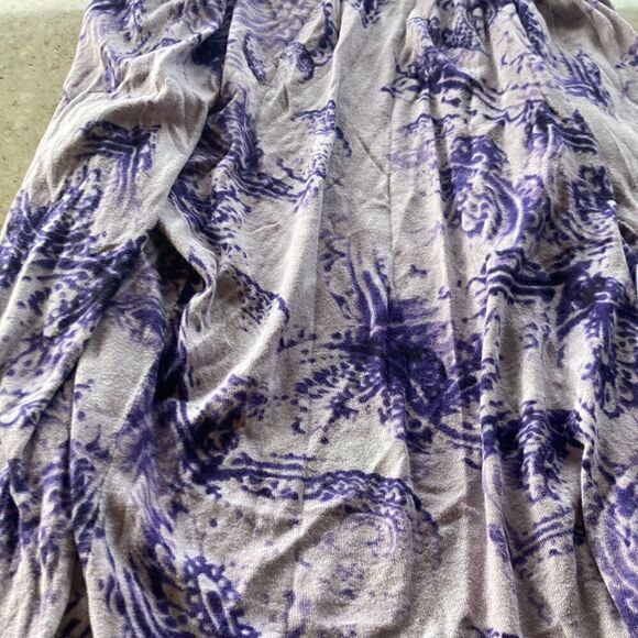 Chicos purple cream print size one long sleeve open front sweater - Picture 5 of 14